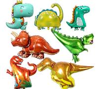 Powmag Globo de dinosaurio, juego de decoración de cumpleaños de dinosaurio XXL, globos de helio de dinosaurio Triceratops, fiesta estilo jungla de dinosaurio del mundo jurásico