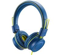 POWMEE - Auriculares con Cable M2, Plegables y Ajustables, estéreo, sin enredos, Cable de 3,5 mm, para niños y niñas, Adolescentes, Escuela, Kindle y avión