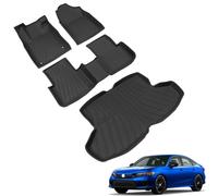 powoq Alfombrilla de Maletero de TPE para Honda Civic Sedan 2022, para Todo Tipo de Clima, Impermeable, Forro de Carga para Honda Civic 2020, 2021, 2022, Accesorios (Alfombrilla de Carga Trasera +