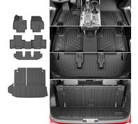 powoq Alfombrilla de Suelo + Alfombrilla de Maletero Trasera con Alfombrilla de Respaldo para Coche