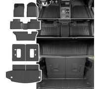 powoq Tapete de Piso Compatible con Dodge Durango 2016-2024 de 7 Asientos, Forro de Maletero de 3er Repuesto para Dodge Durango 2016-2024 (Alfombrilla para cajuela + Alfombrilla de Respaldo 3ª +