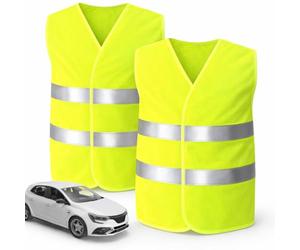 POWR CAR 2X chalecos de alta visibilidad coche amarillo ISO20471 - avería 2026 y 2027 - accidente seguridad neón reflectante camión accesorios