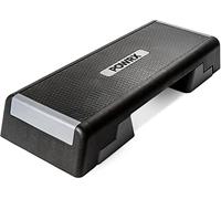 POWRX Step Profesional de Fitness Aeróbico (89 x 34 cm) - Regulable en 3 Alturas (15/20/25 cm) - Stepper Ideal Para Ejercicios de Body Pump - Superficie Antideslizante + PDF de Entrenamiento