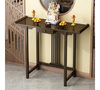 POWRZZZY Mesa De Altar con Almacenamiento,Mesa De Altar De Bambú para Meditación,Cuenta con Almacenamiento Abierto De Dos Niveles,para Templos Y Hogares(Walnut Color,160x30x80cm)