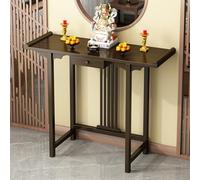 POWRZZZY Mesa De Altar con Almacenamiento,Mesa De Altar De Bambú para Meditación,Cuenta con Almacenamiento Abierto De Dos Niveles,para Templos Y Hogares(Walnut Color,140x30x100cm)