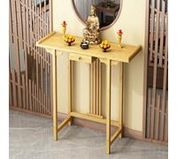 POWRZZZY Mesa De Altar con Almacenamiento,Mesa De Altar De Bambú para Meditación,Cuenta con Almacenamiento Abierto De Dos Niveles,para Templos Y Hogares(Wood Color,80x30x80cm)