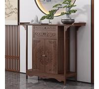 POWRZZZY Mesa De Altar Personal,Armario De Meditación Budista con Estante,Mesa De Ofrendas con Pedestal De Estilo Chino,con Puertas Y Cajones,para Templos Y Familias(Walnut Color,120x40x100cm)