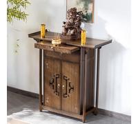 POWRZZZY Mesas De Altar con Almacenamiento,Armario Budista De MeditaciónCon Estante Y Amplia Encimera,Mesa De Incienso Budista De Bambú,Repisa De Ofrendas para Decoración del Hogar(102x40x100cm)