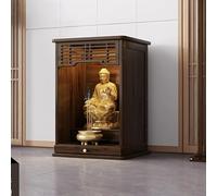 POWRZZZY Soporte para Altar Personal,Nicho para Buda con Armario Chino Y Espacio De Almacenamiento,Diseño Extraíble,Estante Escalonado,para Uso Familiar En El Culto Religioso(43x42x70cm)