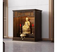 POWRZZZY Soporte para Altar Personal,Nicho para Buda con Armario Chino Y Espacio De Almacenamiento,Diseño Extraíble,Estante Escalonado,para Uso Familiar En El Culto Religioso(71x42x70cm)