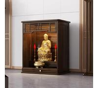 POWRZZZY Soporte para Altar Personal,Nicho para Buda con Armario Chino Y Espacio De Almacenamiento,Diseño Extraíble,Estante Escalonado,para Uso Familiar En El Culto Religioso(61x42x70cm)