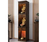 POWRZZZY Soporte para Altar Personal,Nicho para Buda con Armario Chino Y Espacio De Almacenamiento,Diseño Extraíble,Estante Escalonado,para Uso Familiar En El Culto Religioso(43x42x205cm)