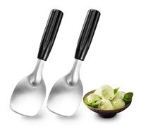 POWSHELF Cuchara de helado, pala plana de acero inoxidable, paleta de helado para helado duro congelado o cremoso, cortador de mantequilla, paquete de 2