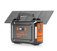 POWSTREAM Generador solar de 296 Wh, 300 W, con panel solar plegable de 60 W incluido, cargador de batería con salida de CA para camping, emergencias, autocaravanas