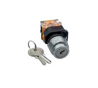 POWTAXBJGD LA38-11Y/2 LA38-20Y/3 - Interruptor de llave de bloqueo giratorio de 22 mm, 2 3 posiciones 1NO1NC 2NO con 2 llaves de cierre (3ª marcha, autobloqueo)