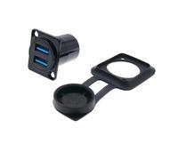 POWTAXBJGD Módulo tipo D USB 3.0 tipo panel, un solo puerto, doble puerto, conector HDMI Fixo, enchufe recto a través de 2.0 (USB 3.0 BK 2P-01)