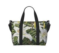 Powzjzw - Bolsa de viaje con apertura de lirio blanco para fin de semana, bolsas de transporte para mujeres, bolsas de hospital para trabajo de parto y parto, bolsa de equipaje durante la noche,