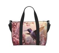 Powzjzw - Bolsa de viaje con diseño de flores de colibrí para fin de semana, bolsas de transporte para mujeres, bolsas de hospital para trabajo de parto y parto, bolsa de equipaje durante la noche,