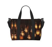 Powzjzw - Bolsa de viaje con diseño de una fila de bombillas, para fin de semana, para mujer, bolsas de hospital para trabajo de parto y parto, Black, Talla única