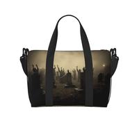 Powzjzw Hand Behind The Tombstone - Bolsa de viaje para fin de semana, bolsas de mano de mano para mujer, bolsas de hospital para trabajo de parto y parto, bolsa de equipaje durante la noche, Black,