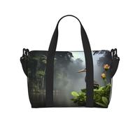 Powzjzw Heron by The Lake - Bolsa de viaje para fin de semana para mujer, bolsas de hospital para trabajo de parto y parto, bolsa de equipaje durante la noche, Black, Talla única