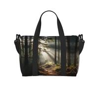 Powzjzw Light in The Forest - Bolsa de viaje para fin de semana para mujer, bolsas de hospital para trabajo de parto y parto durante la noche, Black, Talla única