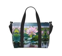 Powzjzw Lotus - Bolsa de viaje para fin de semana, bolsas de mano de mano para mujer, bolsas de hospital para trabajo de parto y parto durante la noche, Black, Talla única