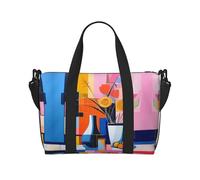 Powzjzw Matisse - Bolsa de viaje con pinturas abstractas estilo Matisse, bolsa de viaje para fin de semana, bolsas de hospital para trabajo de parto y parto, bolsa de equipaje durante la noche, Black,