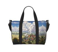 Powzjzw Misty and Cloudy - Bolsa de viaje para fin de semana, bolsas de mano para mujer, bolsas de hospital para trabajo de parto y parto, bolsa de equipaje durante la noche, Black, Talla única