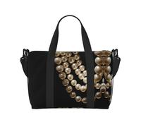 Powzjzw Strand of Pearls - Bolsa de viaje para fin de semana, bolsas de mano de mano para mujer, bolsas de hospital para trabajo de parto y parto, bolsa de equipaje durante la noche, Black, Talla
