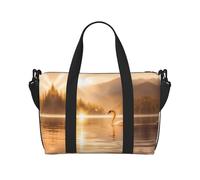 Powzjzw Swan in The Lake - Bolsa de viaje para fin de semana para mujer, bolsas de hospital para trabajo de parto y parto, bolsa de equipaje durante la noche, Black, Talla única