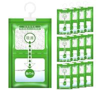 POWZOO 12 Pack x 100g (2,5 kg) Bolsas Antihumedad Armarios,Absorbentes de Humedad para Colgar,Deshumidificadores Armarios,Ideal para Eliminar Humedad, Prevenir Moho y Olores.