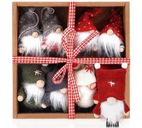 POWZOO 8 Piezas Duende Navideño Adornos,Gnomos de Peluche de Navidad Colgante para árbol de Navidad Adorno de Felpa Muñeco sin Rostro de Punto Decoraciones navideñas Regalos 9 cm.