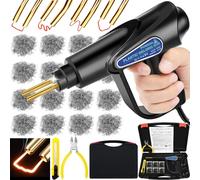 POWZOO 80W Soldador de Plástico,con 800Pcs 6 Tipos Grapas,alicates y cuchillos pequeños, Plástico Soldadura Máquina,Kit de Soldadura para Reparación de Parachoques.