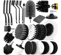 POWZOO Cepillo multifuncional de 24 piezas para taladro, cepillo de limpieza, kit de taladro eléctrico, cepillo de limpieza para baño, cocina, bañera, azulejos y coche.