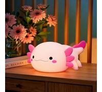 POWZOO Luz Nocturna Infantil,Axolotl Luz Nocturna,Luz Bebe Nocturna Led,Recargable,Con TáCtil,3 Brillo+30 Minutos Temporizador,Para HabitacióN Infantil,Escritorio,Regalo Para NiñAs Y NiñOs.