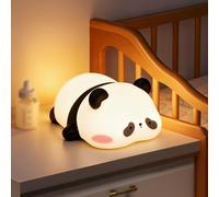 POWZOO Luz Nocturna Infantil Panda LED Recargable,Lámpara de Noche Táctil Silicona para Bebés,3 Modos de Luz+Temporizador 30 Minutos,para Habitación Infantil,Decoración y Regalo para Niños.
