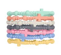 Poxtex Pulsera de Jesús, pulsera de cruz de silicona, pulseras religiosas de goma a granel, regalos de San Valentín católicos cristianos para hombres, niños, mujeres y bebés, X-Small, Silicona, Sin