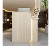 Poxvythb Mostrador Recepción, Mostrador Tienda, Mostrador Caja con Cajón, Recepción Estética, para Supermercado, Tienda de Conveniencia, Lobby de Hotel, Mueble Caja Tienda(Color primario)