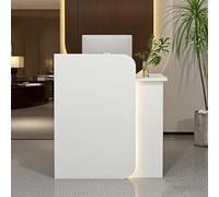 Poxvythb Mostrador Recepción, Mostrador Tienda, Mostrador Caja con Cajón, Recepción Estética, para Supermercado, Tienda de Conveniencia, Lobby de Hotel, Mueble Caja Tienda(Blanco)
