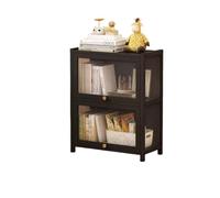 Poxvythb vitrine pour Collection vitrine en verre vitrine murale vitrine en verre pour Collection vitrine expositora Hecho de Marco de bambú Natural(30 x 33 x 73 cm, 2 Capa, Negro)