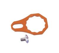 POXZSFX Carrete de Pesca con Placa de Bloqueo y Perilla de manija Izquierda y Derecha. Incluye Placa de Bloqueo y Tornillo. Pescadores de Larga duración, Naranja, 21.5 x 14.1 mm