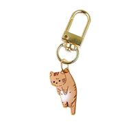 POYAMUSE Bonito llavero de gato para mujeres y hombres, joyería conmemorativa para mascotas, Gato de jengibre, S