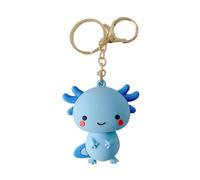 POYAMUSE Lindo llavero de ajolote - Llavero de PVC para bolsos, mochilas, bolso y llaves de coche, Azul, M