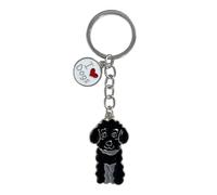 POYAMUSE Llavero esmaltado para perros y mascotas, un recuerdo conmovedor y adorable llavero accesorio para los amantes de los perros, Caniche Negro, M