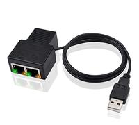 Poyiccot Adaptador divisor RJ45, divisor Ethernet, conector de extensión de red RJ45 para Cat5, Cat5e, Cat6, Cat7, cable funciona para dos dispositivos de Internet simultáneamente, para enrutador, TV