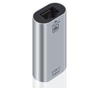 Poyiccot Adaptador USB C a Ethernet Gigabit, adaptador USB C a RJ45 Adaptador de red LAN, USB-C hembra a RJ45 hembra Adaptador extensor hasta 1000/100/10Mbps Compatible con iPad, MacBook Pro