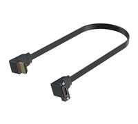 Poyiccot Cable HDMI plano de 1.5 pies, cable HDMI 4K de 90 grados, cable de extensión HDMI de montaje en panel de 18 Gbps, HDMI macho en ángulo hacia arriba a HDMI hembra en ángulo superior, soporte