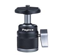 POYINCO Mini cabezal de bola con tornillo de 1/4 pulgadas, adaptador de montaje de rosca de 3/8 pulgadas, cabezal de trípode de aluminio giratorio de 360 grados para DSLR, monopié, teléfono, GoPro