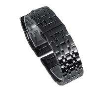POYNMRE 12 mm 14 mm 16 mm 18 mm 20 mm 22 Correa de acero inoxidable sólido Hebilla de mariposa Hombres Mujeres Metal pulido Correa de repuesto Reloj compatible con DW(Noir,21mm)